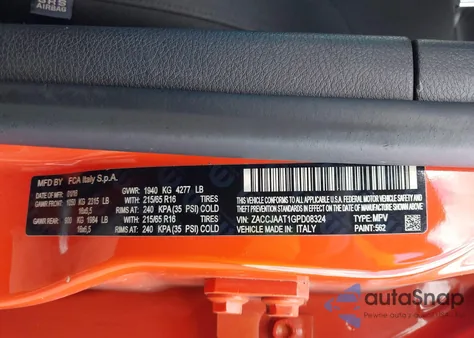 2016 Jeep Renegade Sport из США, поврежденный, VIN ZACCJAAT1GPD08324